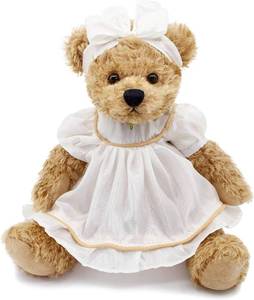 lot 1061 image: Oitscute Small Baby Teddy Bear with Cloth Cute Stuffed Animal Soft Plush Toy 10 (White Sleepwear)