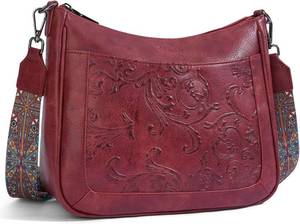 lot 1074 image: Crossbody Bags for Women,Vegan Leather Crossbody Purse with Adjustable Strap Embossed Flower Womens Shoulder Handbags  Medium