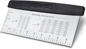 lot 17034 image: HULISEN Large Bench Scraper for Baking, 10 inch Dough Pastry Scraper with Measuring Scale, Stainless Steel Cake Scraper, Pizza Cutter, Food Chopper, Bread Separator Knife