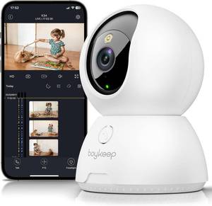 lot 17037 image: BoyKeep Indoor Camera, 2K Cameras for Home Security with Motion Detection, Pet Camera Indoor with Phone App, Color Night Vision, 2-Way Audio, CloudTF Card Storage, Compatible with Alexa