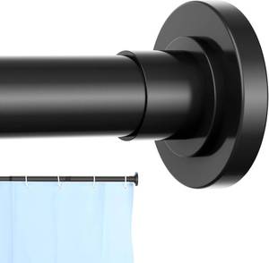 lot 1198 image: CorkLatta Black Shower Curtain Rod 31 to 92 Inch,1 Inch Diameter Adjustable Spring Tension Stainless Steel Telescoping Rod,Easy Install,No Rust