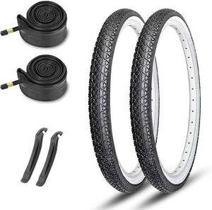 lot 1203 image: 26x2.125 Cruiser Bike Tires MOHEGIA 2-Pack 26 Inch Folding Tires with Pair Bike Tubes & Tire Levers Replacement Set for Beach Cruiser and Urban Commuting Bicycle