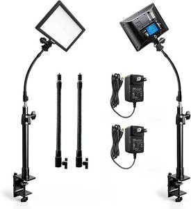 lot 1219 image: 2Pack Streaming Key Light, LED Video Light Dimmable Bi-Color 3200-5600k Video Conference Lighting with Gooseneck Tubes Desk Light for StreamPodcastGamingZoom MeetingsBroadcastYouTube