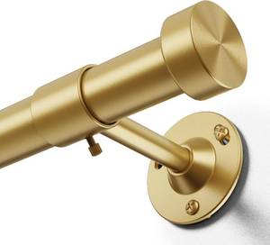 lot 1220 image: YaFex Heavy Duty Curtain Rods 32-150 Inch, 1 Inch Adjustable Gold Curtain Rod for Windows, Extra Long Window Treatment Rods with Aluminium Finials, Easy Installation