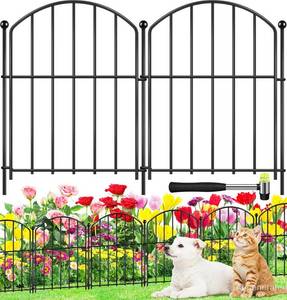 lot 1224 image: Decorative Garden Fence 17in (H) x10ft (L), Arched Rustproof Metal No Dig Fence for Dogs & Rabbit, Ornamental Animal Barrier for Flower Beds, Border Panels Fencing for Yard & Patio Outdoor Decor