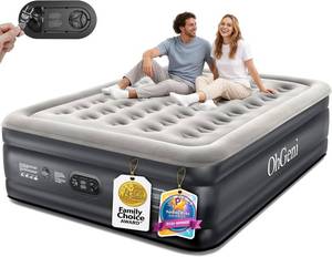 lot 1232 image: OhGeni Air Mattress Queen with Built in Pump, 18 Raised Inflatable Blow Up Mattress, Upgraded Surface Portable Bed for Home, Camping, Colchone Inflable, Ideal Sleep Solution for Guests