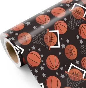lot 1234 image: WRAPAHOLIC Basketball Wrapping Paper - Mini Roll - 17 Inch x 9.8 Feet - Classic Basketball Sports Wrapping Paper Perfect for Birthday, Basketball Lover, Sports Party
