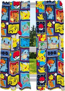 lot 1240 image: Pok mon Kids Room Window Curtains Drapes Set, 82 x 63 in, (Officially Licensed Product) by Franco