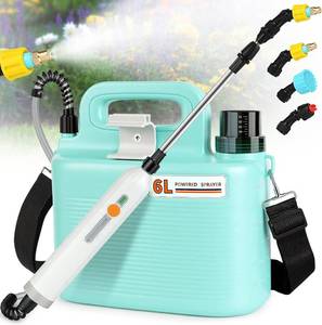 lot 1242 image: Electric Garden Sprayer 1.6 Gallon - Battery Powered Weed Sprayer Wtih 3 Nozzles, Backpack Sprayer in Lawn and Garden, Pump Sprayer for Gardening, Watering & Spring Planting