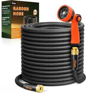 lot 1243 image: Nitigo Ultra Lightweight Garden Hose 100FT, Non-Expanding Water Hose with 10-Function Nozzle, Wear-Resistant Nylon Outer Layer, No-Kink, Leak-Proof, Burst 280 PSI for Yard, Outdoor (34 GHT)