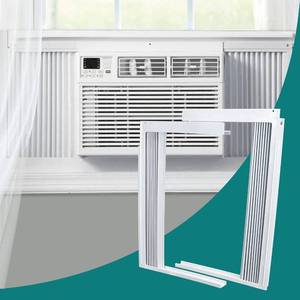 lot 10210 image: Daisypower Window Air Conditioner Side Panels Curtain Kit with Frame,Window AC Insulation Side Panel for AC Units Parts Replacement Screen (10,000 BTU)