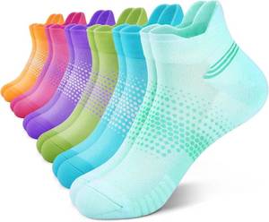 lot 17021 image: PAPLUS Ankle Compression Socks for Women 6 Pairs, Running Socks with Heel Tab, Cushioned Low Cut Athletic Socks