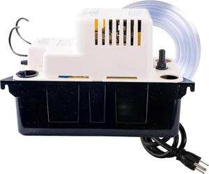 lot 10216 image: Little Giant VCMA-15ULST 115 Volt, 65 GPH, 150 HP Automatic Condensate Removal Pump for HVACRefrigeration SystemsDehumidifiers with Overflow Detection Switch and 20-Foot Tubing, BlackWhite, 554415