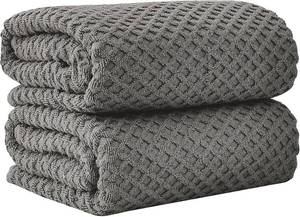 lot 10218 image: Great Bay Home Oversized Bath Sheets - 100% Cotton 2 Pack 68x35 Extra Large Towel - Absorbent, Durable, Quick-Dry Towels for Bathroom (Dark Grey)