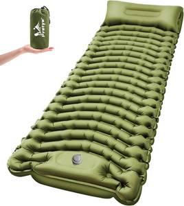 lot 10219 image: Sleeping Pad for Camping - Ultralight Camping Mattress with Pillow, Built-in Foot Pump, Compact Inflatable Portable Mat for Backpacking, Hiking, Car Traveling, Beach, Tent