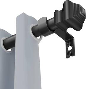 lot 10222 image: Curtain Rods for Windows 35-47 inch, 58 inch Matte Black Curtain Rod with Brackets Adjustable Telescoping for Bedroom Kitchen Study Living Room