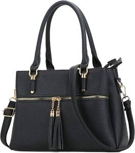 lot 10228 image: KKXIU Women Satchel Bags Handle Shoulder Handbags and Purses Pockets Zipper Leather Crossbody Bags