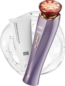 lot 10232 image: INIA Flare 3-in-1 Microcurrent Facial Device Red Light Therapy for Face and Neck Massager Tool with Heat & Vibration for Skincare Puffiness, Firming, Smoothing