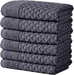 lot 10254 image: Great Bay Home Hand Towels - 100% Cotton 6 Pack 26x16 Hand Towel Set - Absorbent, Durable, Quick-Dry Towels for Bathroom (Stone Blue)
