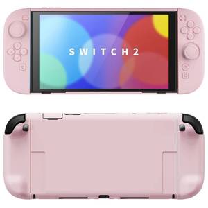 lot 10258 image: PlayVital Hard Case for Nintendo Switch 2 with Extra Stand & Thumb Grip Caps  Split Design, Dockable Protective Full-Body Shell Cover for Nintendo Switch 2  Solid Color Series, Cherry Blossoms Pink