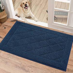 lot 17099 image: BEQHAUSE Dirt Trapper Door Mat 20 x 32, Doormat Non-Slip Entryway Rugs Washable, Dog Door Mat Stain Resistant and Absorbent Welcome Floor Mat for Front Back Door, Mud Wet Shoes & Paws, Navy Blue