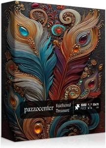 lot 17100 image: Impossible Puzzles for Adults 1000 Pieces, Unique Gem Feathers Jigsaw Puzzles Difficult, Beautiful Feather Gemstone Hard Challenging Puzzles for Adults