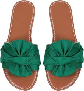 lot 17129 image: GORGLITTER Womens Bow Cheetah Summer Flat Sandals Leopard Dressy Open Toe Trendy Slide Sandals 2026, Size 41