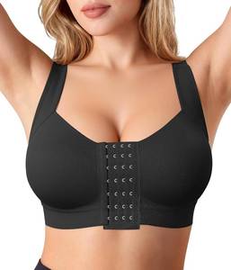 lot 17132 image: BRABIC Front Closure Post Surgery Compression Bras for Women Mastectomy Bra with Adjustable Straps Wirefree Bra, Size 3XL