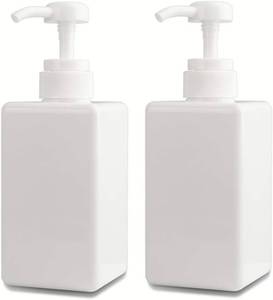lot 17172 image: Pump Bottle, Refillable Plastic Empty Lotion Soap Dispenser Liquid Container for Bathroom Shampoo and Body Wash, 15oz450ml White 2 Pack