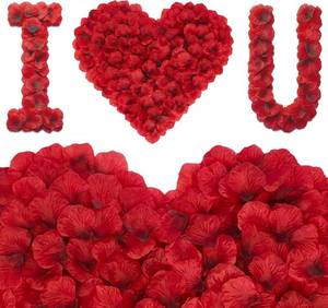 lot 17180 image: 2400 Dark Red Rose Petals,Artificial Roses Petals for Valentines Day,Romantic Night,Wedding - Fake Roses Flower Petals for Party,Anniversary Decorations