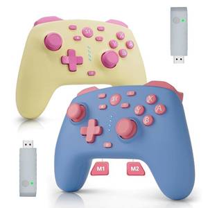 lot 17182 image: Wireless Switch Controller for SwitchLiteOLEDSwitch 2, Hall Effect Triggers & JoysticksWake-Up FunctionTurbo, Switch 2 Controller with 2.4G Adapter2 Macro Buttons, Switch 2 Pro Controller 2 Pack
