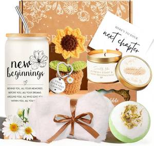 lot 17201 image: New Beginnings Gifts for Women Graduation Gift 2026 Funny Retirement for Women Happy Retirement Unique Self Care Set Inspirational Spa Box Next Chapter Keepsake Bundle Candle