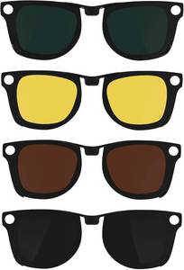 lot 17215 image: HIBLOKS 4Pcs Polarized Clip for Ray-Ban Meta Wayfarer RW4008 & Gen 2 RW4012 Large (53-22), Discoloration Clip-on for Meta Wayfarer Gen 2 Protect Your Eyes, Cool and Fashion (BlackGreenBrownYellow)