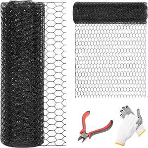 lot 17222 image: 12 Inch Black Wire Mesh Roll - 12 x 100 Chicken Wire Fence, 20 Gauge Hardware Cloth Poultry Netting for GardenAnimal BarrierRabbitFloralChicken CoopDIY Projects