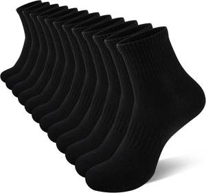 lot 17410 image: eallco Mens Ankle Socks Cotton Quarter Thin Ankle High Mini Crew Socks for Men 6 Pairs Size 6-12