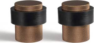 lot 17412 image: PANALI Floor Door Stop,1-12 Length 1-35Height Cylindrical Floor Mount Door Stopper,Heavy Duty Door Knob Wall Protector to Keep Door Open,Brass Doorstop 2 PCS,Bronze Finish