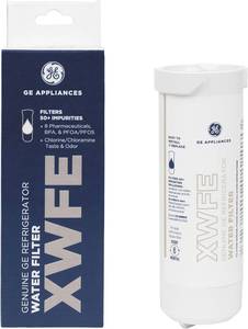 lot 17414 image: GE XWFE Refrigerator Water Filter, Genuine Replacement Filter, Certified to Reduce Lead, Sulfur, and 50 Other Impurities, Replace Every 6 Months for Best Results, Pack of 1