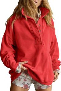 lot 17428 image: Gacaky Sweatshirt for Women Oversized Casual Long Sleeve Button Henley Neck Pullover Tops Fashion Outfits Clothes Size medium
