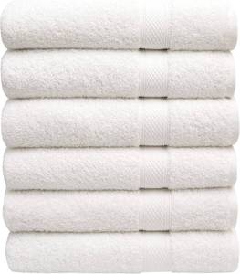 lot 17460 image: Pleasant Home Bath Towels Set of 6 (24  x 50 ) 100% Cotton, 515 GSM  Lightweight, Soft & Highly Absorbent Luxury Towels for Bathroom  for Gym, Pool & Spa  6 Pack, White