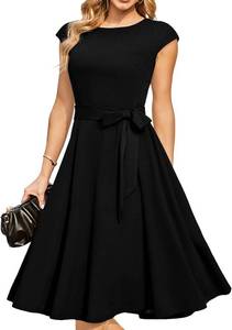 lot 17463 image: DRESSTELLS Womens Cocktail Dresses, Formal Wedding Guest Modest Church Vintage Tea Party Midi Evening Dress Size XL