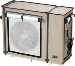 lot 17468 image: NGB Mini Split Cover, 29.1x 11.8x 21.7 Inch Air Conditioning Condensing HVAC Outdoor Unit Cover, Waterproof, Windproof, Snowproof, For All Seasons, Khaki Color.