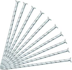 lot 17476 image: 50100150 Pack 6 Solid Galvanized Non-Rust Metal Garden Stakes Spiral Landscape Edging Anchors for Paver Edging, Gardening, House Construction, etc (100)