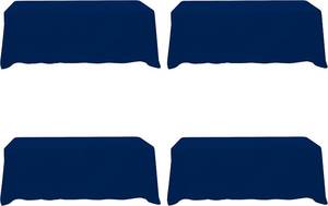 lot 17490 image: BRILLMAX 4 Pack Navy Blue Tablecloths 90 x 156 Inch for 8ft Rectangle Tables - 150 GSM Polyester Fabric, Floor Length Drop, Water, Stain & Wrinkle Resistant Cloth Cover for Wedding Reception Banquet