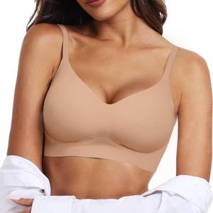 lot 17494 image: OEAK Womens Wireless Jelly Bras Comfortable Push Up Bra No Underwire Gel Bra Full Support Lift Everyday Seamless Tshirt Bras Size XL