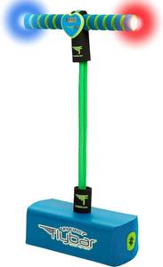 lot 17702 image: Flybar My First Foam Pogo Jumper for Kids Fun and Safe Pogo Stick for Toddlers, Durable Foam and Bungee Jumper for Ages 3 and up, Supports up to 250lbs (Blue LED)