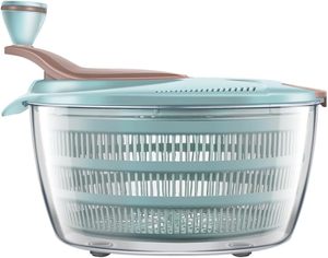lot 17712 image: Brigii Salad Spinner, 4.24 Quart Lettuce Spinner with Double Drainage Holes, Salad Dryer for Washing, Spinning, and Draining Greens, Fruits, and Vegetables