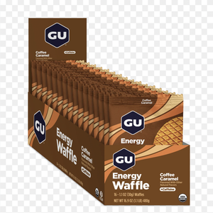 lot 1054 image: GU Energy Waffles, Coffee Caramel, 16ct Box, On-the-Go Energy for Any Workout
