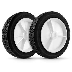lot 9238 image: budrash 72-107 Wheels Replaces for Oregon, 7 Inch Universal Wheels Tires 9611 Fits for Lawn Mower, BBQ Grills, Radio Flyer Wagon, Hand Truck, Utility Cart, 2 Pack - Retail $18