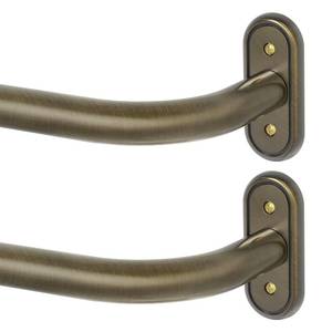 lot 19549 image: Wolistsa 2 Pack Curtain Rods 36-88 Inch, Antique Bronze Wrap Around Blackout Curtain Rods for Windows, 1 Inch Adjustable Heavy Duty Room Darkening Window Treatment Rod for Bedroom, Sliding Door - Retail $61