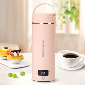 lot 19561 image: Travel Electric Kettle Portable Mini Kettle,Small Hot Water Boiler with 4 Temperature Settings,304 Stainless Steel,Fast Boiling Water with Auto Shut-Off and Boil Dry Protection (Pink, 400ml) - Retail $40